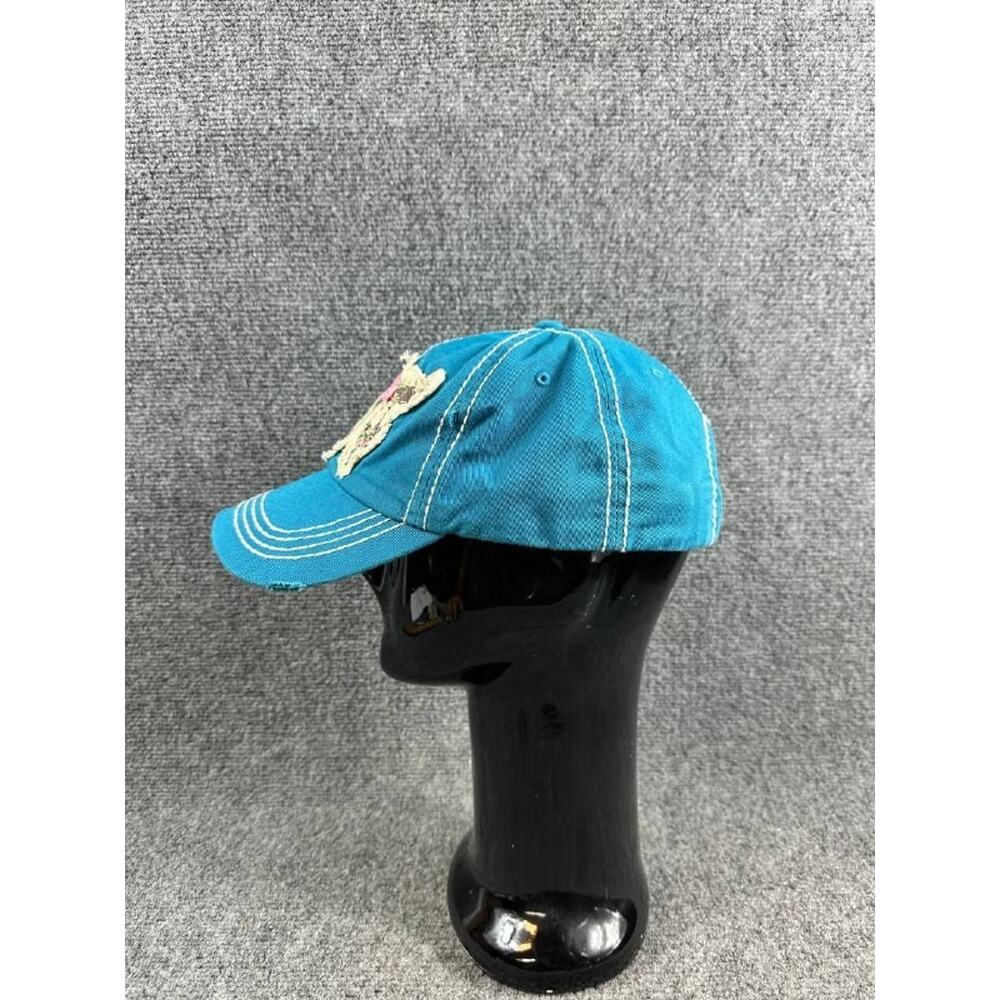 Vintage Kbethos Blue Cap Bull Skull Floral Embroidery Adjustable Hat - Picture 3 of 12